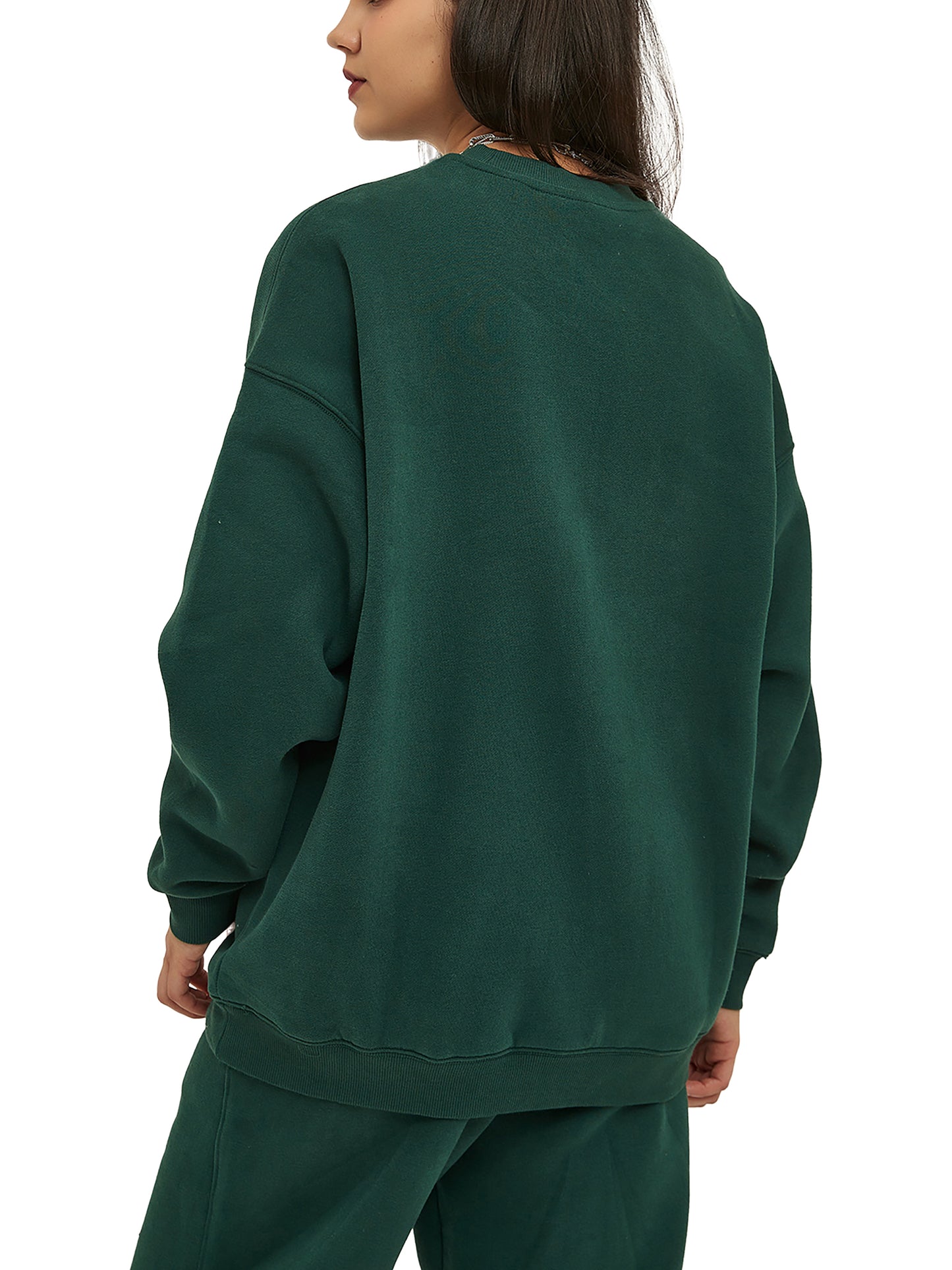 Streetwear Unisex Solid Color Fleece Pullover